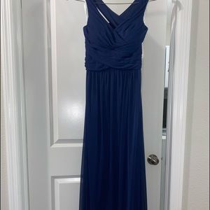 Navy blue, floor length gown/bridesmaids dress/formal